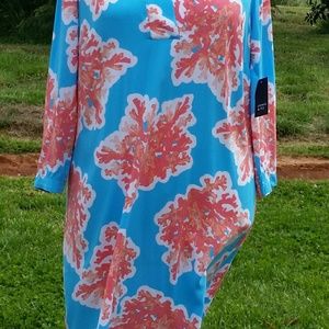 Crown & Ivy coral print dress